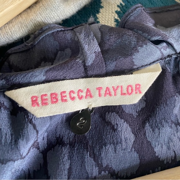 Rebecca Taylor 2 Grey Silk Ruffle Detail Top - Picture 2 of 12